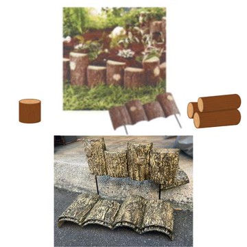 金德恩 台灣製造 原木造型籬笆(4入/組) 園藝 裝飾 庭院 長籬笆 農場 造景