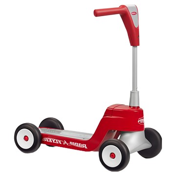RADIO FLYER 小浣熊二合一滑步滑板車  調整手把高度變形  玩具儲存槽  四輪車體增加穩定度  59 x 33 x  46~63cm  1個  Red