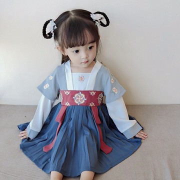 嬰兒漢服裙01-2-3-4歲兒童女寶寶秋裝小童古裝襦裙古風連衣裙唐裝