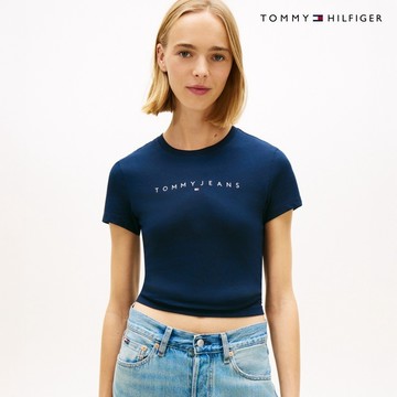 【Tommy Hilfiger】標誌修身版型 T 恤_藍色