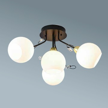 彎管烤黑玻璃造型半吸頂燈 36-60984