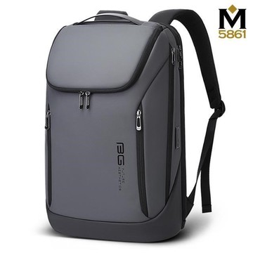 【男包】後背包 電腦包 BANGE 流線型設計 後背手提兩用包／灰色