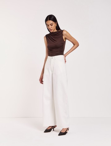 Sofia Barrel Leg Jean in Chalk - Organic Cotton Ninety Percent