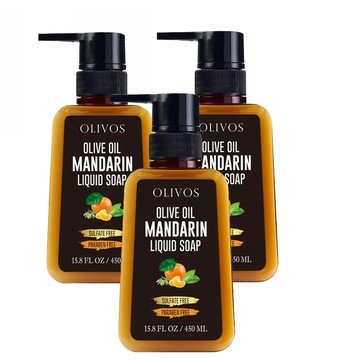 Olivos 土耳其 原裝進口柑橘橄欖油液體皂450mlx3瓶(100%溫和配方無添加化學 全膚質適用)