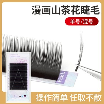 漫畫款山茶花嫁接睫毛0.05粗度柔軟不散根單根多取絨0.07濃密微開花接漫畫眼太陽花美睫師專用定點假睫毛種植眼睫毛 嬰兒