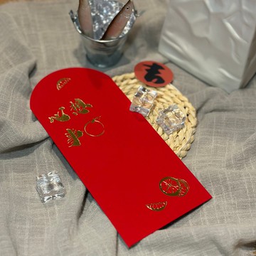 心想事成燙金紅包袋-同款6入/組 贈送金屬書籤 新年紅包袋