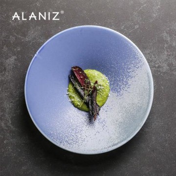 alaniz南茲萊茵反邊湯盤陶瓷意面盤甜品沙拉盤餐廳用高級感冷菜盤