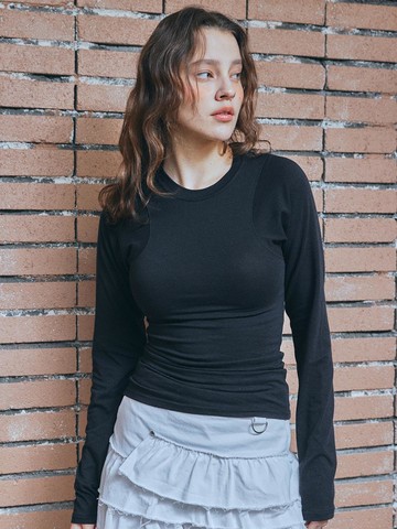 Armhole line top Black