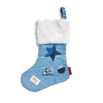 EDWIN｜丹寧小物｜聖誕傢飾手作丹寧聖誕襪｜拔洗藍