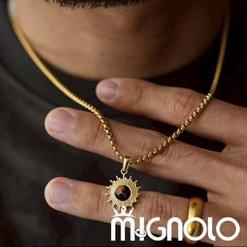 MIGNOLO💫太陽花虎眼項鍊 鈦鋼項鍊 百搭 項鍊 粗項鍊  嘻哈項鍊 316L醫療鋼