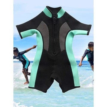 海升兒童連體保暖游泳衣短袖褲男女連體潛水服沖浪水母衣防曬浮潛