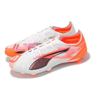 Puma 足球鞋 Ultra 5 Ultimate FG 男鞋 短草皮 白 紅 支撐 穩定 10815901
