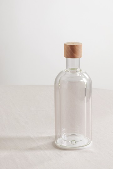 Brunello Cucinelli - Glass And Walnut Wood Bottle - Clear - one size