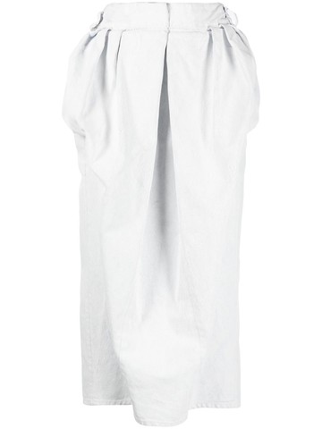 Maison Margiela - high-waisted midi skirt - women - Cotton/Cotton/Polyester - 42 - White