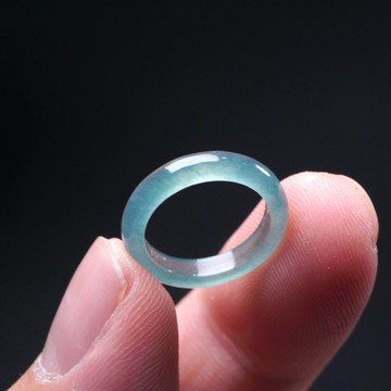 玻璃種藍水翡翠戒指戒圈 | 國際6圍 | 天然翡翠A貨 | 送禮