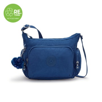 『牛角包』休閒藍輕巧多袋實用側背包-GABB S