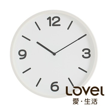 Lovel 30cm 純白寧夏簡約膠框壁掛時鐘(P300W-WH)