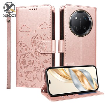 XICCI 適用於華為榮耀X9C X9B X9A X8B X7B X7C X6B X6C X8C 可愛狗狗皮夾翻蓋保護卡