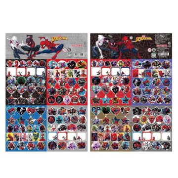 漫威Marvel 蜘蛛人 著色卡獎勵貼紙(大)(隨機出貨)
