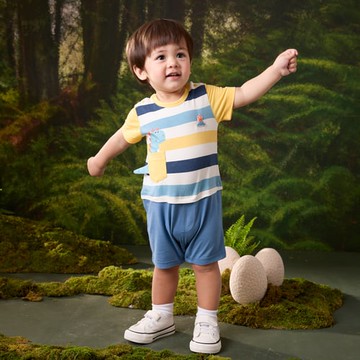 小恐龍短袖兔裝