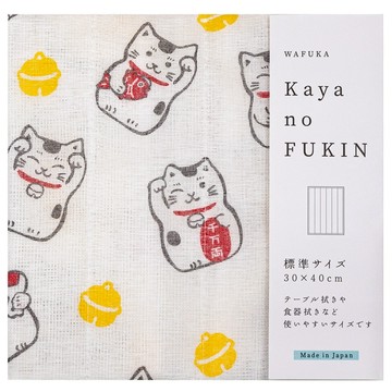 PRAIRIEDOG 奈良和布華5層紗蚊帳吸水家事布 40 x 30cm  招財貓  1個