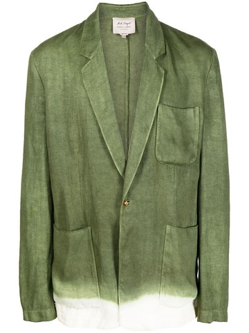 Nick Fouquet - single-breasted linen blazer - men - Linen/Flax - 48 - Green