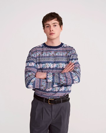 Noah Striped Floral Top Floral / M