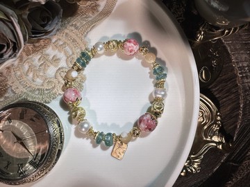 -鮫人淚-天然水晶黃銅手鍊