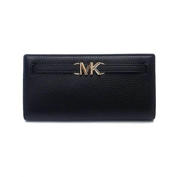 MICHAEL KORS - 荔枝紋皮革釦式長夾 (黑)