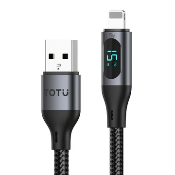 TOTU 拓途 CB-7系列 數顯 Lightning iPhone 充電線 傳輸線 編織快充線  1.2m  黑色  1條