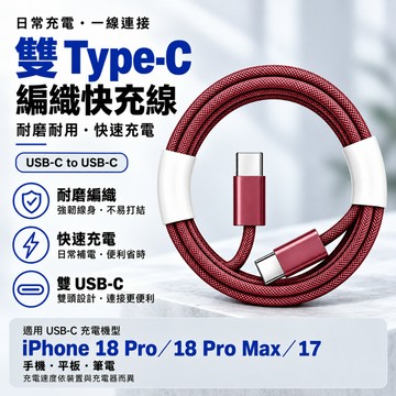 iPhone18 鎢金編織線✨2米充電線 apple 快充 蘋果充電線 type c PD快充線 Type C 冰點降溫