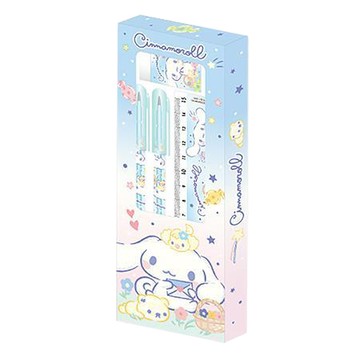三麗鷗Sanrio四件文具組/VPCP/混款出貨/免削鉛筆x2+橡皮擦+15cm尺/組