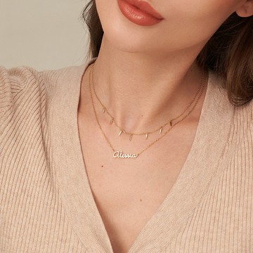 訂製名字項鏈秋毛衣鏈字母項鏈歐美風鎖骨鏈925純銀紀念禮物diy