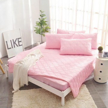 Pure One 防水床包式保潔墊  特大  櫻花粉