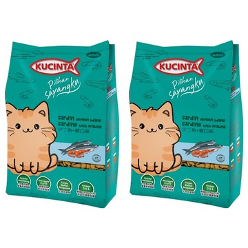 KUCINTA 科西塔貓乾糧 含Omega 3 & 6  沙丁魚 + 蝦口味  1kg  2袋