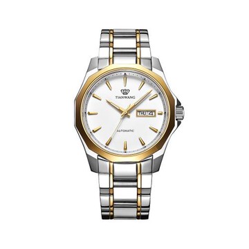 (免運)天王表山河系列商務大表盤雙日歷自動機械手表51018成熟穩重男表