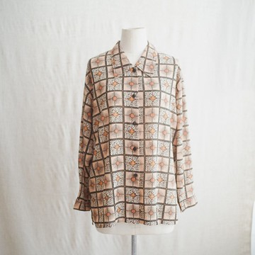 細緻復古格紋花色復古古着古著襯衫vintage