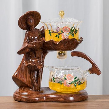 采茶少女茶具套裝2025新款全自動懶人家用磁吸泡茶壺辦公室沖茶器