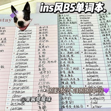 ☀️免運臺灣有貨☀️【公主請下單】ins風B5英語單詞本小紅書衕款簡約清新計劃拍紙本