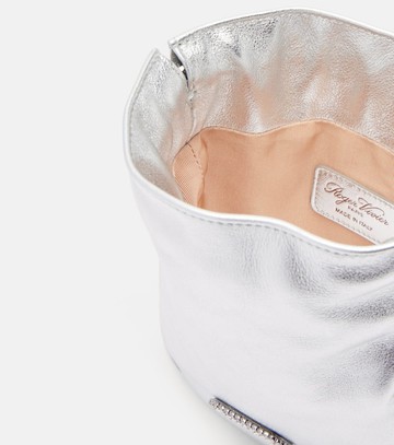 Roger Vivier Pilgrim Nano metallic leather bucket bag