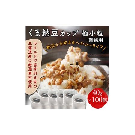 ふるさと納税 業務用　極小粒納豆（ミニカップ）40g×100個 北海道登別市