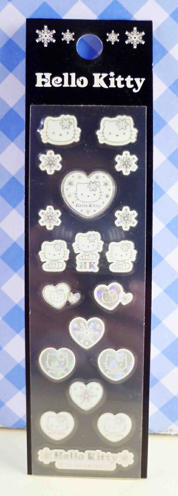 【震撼精品百貨】Hello Kitty 凱蒂貓 KITTY貼紙-閃光貼紙(長條)-白心(小) 震撼日式精品百貨
