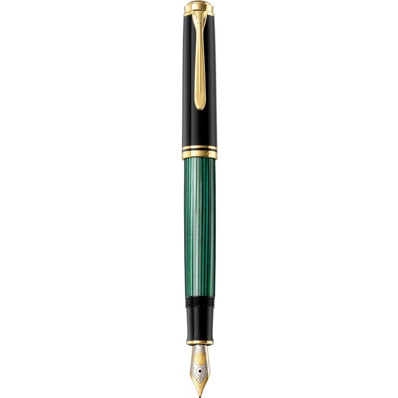 Pelikan ペリカン 万年筆 F 細字 緑縞 スーベレーン M800 正規輸入品