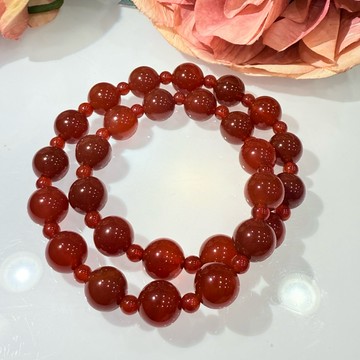 💕 𝓒. 𝓣 晶寶💕紅瑪瑙 趙露司 紅瑪瑙 水晶 圓珠 diy 設計 有孔洞