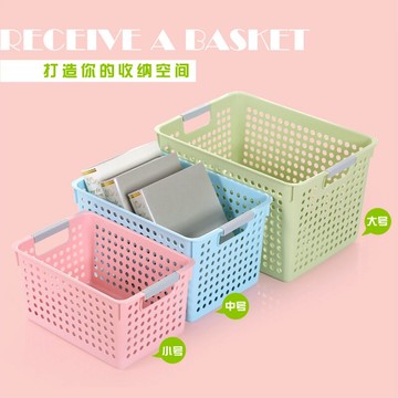 塑料收納筐桌面零食收納盒雜物收納框置物籃長方形收納籃洗澡籃子