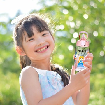 HUGGER彈蓋吸管水壺(550ml)亮麗公主 Tritan材質激勵標示兒童水壺