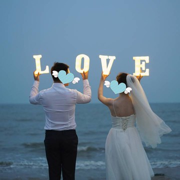 影樓夜景攝影道具love字母夜景燈道具婚紗攝影外景海景旅拍攝影道