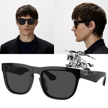 BURBERRY 巴寶莉 亞洲版 時尚太陽眼鏡 BE4431U 412187 黑框深灰鏡片 公司貨