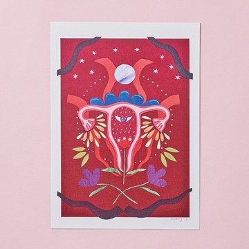 【精選】女性內在四季插畫｜月的紅色意象