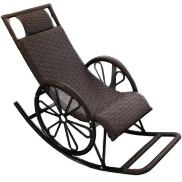 搖椅藤椅成人午睡躺椅客廳陽臺逍遙椅老人休閑搖搖椅藤搖椅懶人椅[010209DD]